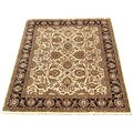 Indo Tabriz Hand-knotted Ivory Rug (8' x 10')