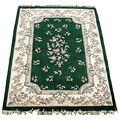 Indo Aboussan Hand-knotted Green Rug (5'7 x 8'5)