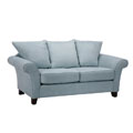Provence Sky Blue Microfiber Flared Arm Sofa