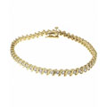 10k Yellow Gold 1ct TDW Diamond Tennis Bracelet (JK, I2-3)