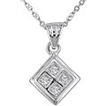 10k White Gold 1/8 ct TDW Diamond Square Necklace (JK, I2-3)