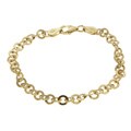 14k Gold over Silver 7-inch 'O' Link Bracelet