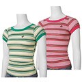 Finesse Striped Cap Sleeve Scoop Neck Tee