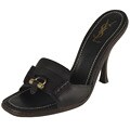 Yves Saint Laurent Black Leather 'Muse' Slides