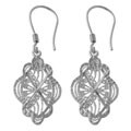 Sterling Silver Designed Oval Earrings