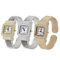 Geneva Platinum Five Rope Metal Cuff Watch