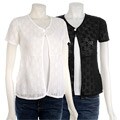 212 NY Women's Cap Sleeve Allover Pointelle Sweater