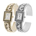 Geneva Platinum Women's Antiqued Cuff Watch