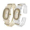Geneva Platinum Women's Greek Key Cuff Watch
