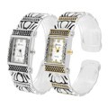 Geneva Platinum Women's Polished Cuff Watch