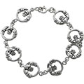 Sterling Silver Bracelet with Circle Claddagh Design