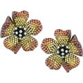 18k Gold Sapphire and 5/8ct TDW Diamond Earrings