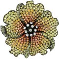 18k Gold Sapphire 1/3ct TDW Diamond Brooch