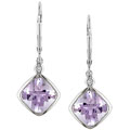 10k Gold Rose de France Quartz Diamond Earrings