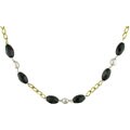 Goldplated Agate and Freshwater Pearl Necklace