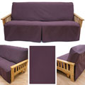 Full Skirted Twill Plum Futon Slipcover