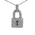 Sterling Silver CZ Padlock Pendant