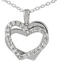 Sterling Silver CZ Double Heart Pendant