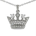 Sterling Silver CZ Crown Pendant