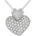 Sterling Silver CZ Pave Heart Pendant