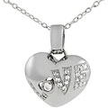 Sterling Silver CZ Heart 'Love' Pendant