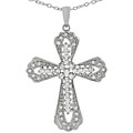 Sterling Silver CZ Cross Necklace