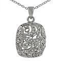 Sterling Silver CZ Rectangular Pendant