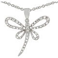Sterling Silver Cubic Zirconia Dragonfly Necklace