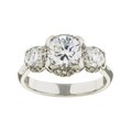 Tacori Platinum, Diamond and CZ Three Stone Ring