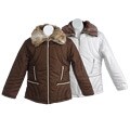 KC Collections Girl's Jacket with Faux Fur Collar