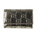 Gucci Leather Guccissima Embossed Logo Key Case