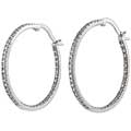 Sterling Silver Large Hoop CZ Earrings