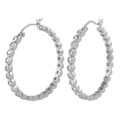 Sterling Silver Cubic Zirconia Large Hoop Earrings