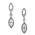 Sterling Silver CZ Double Oblong Earrings