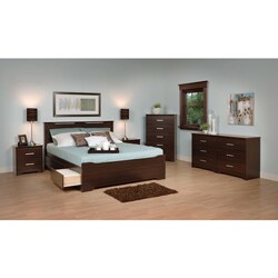 Everett Espresso King Size Platform Storage Bed $444.99