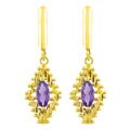 14k Yellow Gold Amethyst Earrings