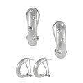 Sterling Silver Cubic Zirconia Half Hoop Earrings