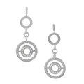 Sterling Silver CZ Dangle Circles Earrings