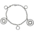 Sterling Silver CZ Dangle Circles Bracelet
