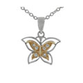 Sterling Silver Two Tone Butterfly Necklace