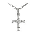 Sterling Silver CZ Cross Necklace
