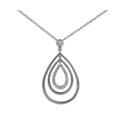 Sterling Silver Large Teardrop CZ Necklace