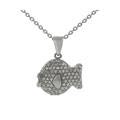 Sterling Silver CZ Fish Necklace
