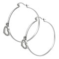 Sterling Silver Cubic Zirconia Heart Hoop Earrings