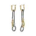 Sterling Silver Two-tone Hanging Earrings