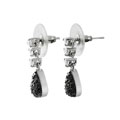 Sterling Silver Black CZ Teardrop Earrings