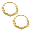 14k Yellow Gold Braided Hoop Earrings