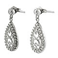 Sterling Silver Cubic Zirconia Oval Earrings