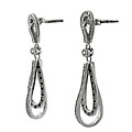 Sterling Silver Black and White CZ Earrings
