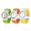 Geneva Platinum Polished Round Cuff Watch
